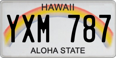 HI license plate YXM787