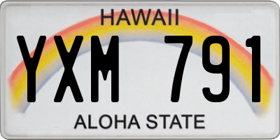 HI license plate YXM791