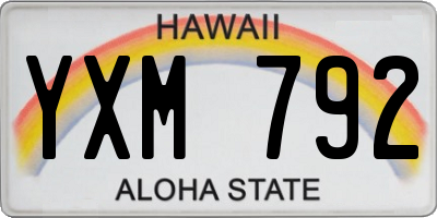 HI license plate YXM792