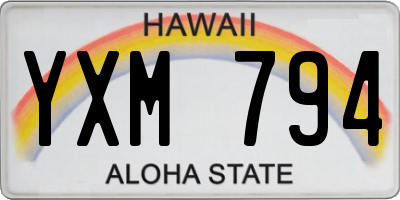 HI license plate YXM794