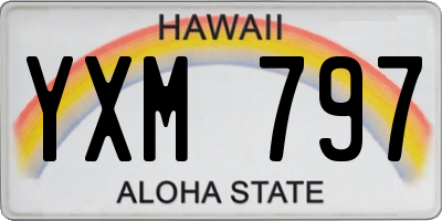 HI license plate YXM797