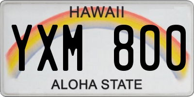 HI license plate YXM800