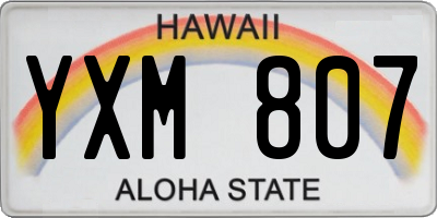HI license plate YXM807