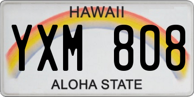 HI license plate YXM808