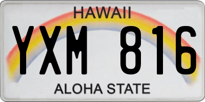 HI license plate YXM816