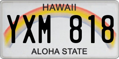 HI license plate YXM818