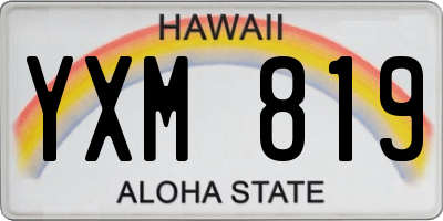 HI license plate YXM819