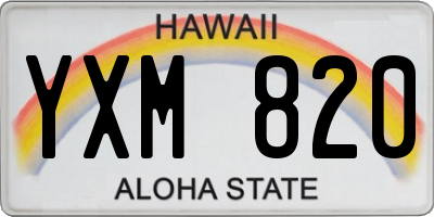 HI license plate YXM820