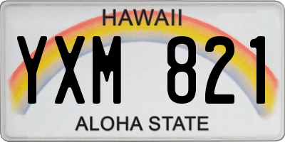HI license plate YXM821