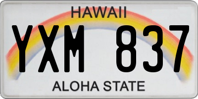 HI license plate YXM837