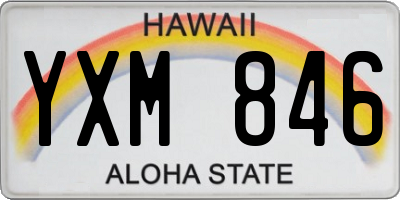 HI license plate YXM846