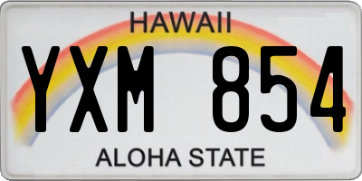 HI license plate YXM854