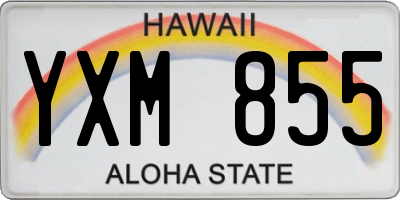 HI license plate YXM855