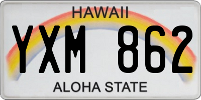HI license plate YXM862
