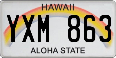 HI license plate YXM863