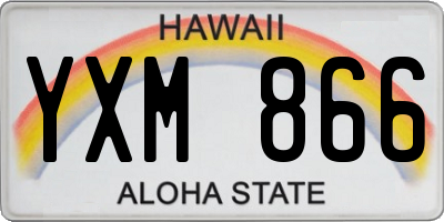 HI license plate YXM866