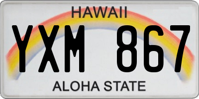 HI license plate YXM867