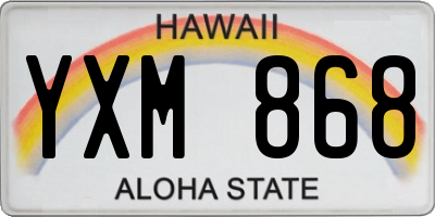 HI license plate YXM868
