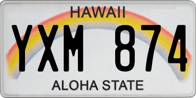 HI license plate YXM874