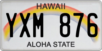 HI license plate YXM876