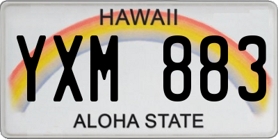 HI license plate YXM883