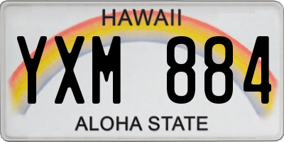 HI license plate YXM884