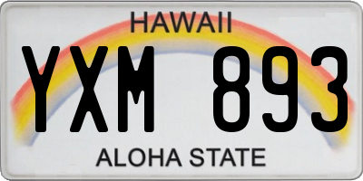 HI license plate YXM893