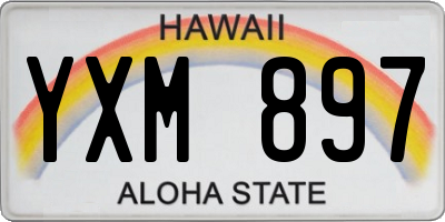 HI license plate YXM897