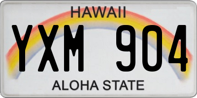 HI license plate YXM904
