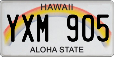 HI license plate YXM905