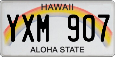HI license plate YXM907