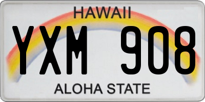 HI license plate YXM908
