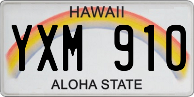 HI license plate YXM910