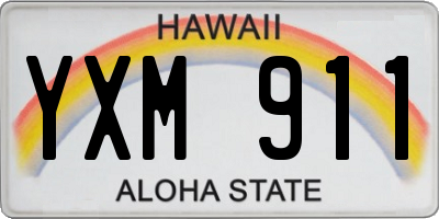 HI license plate YXM911