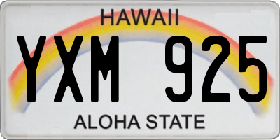 HI license plate YXM925