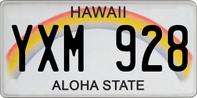 HI license plate YXM928