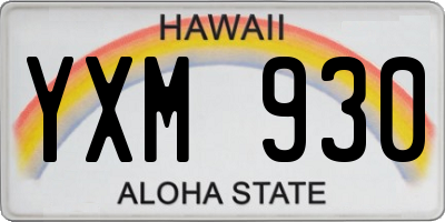 HI license plate YXM930