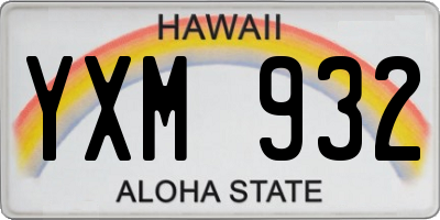 HI license plate YXM932