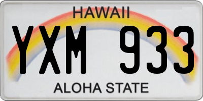 HI license plate YXM933