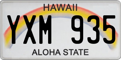 HI license plate YXM935