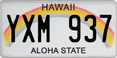 HI license plate YXM937