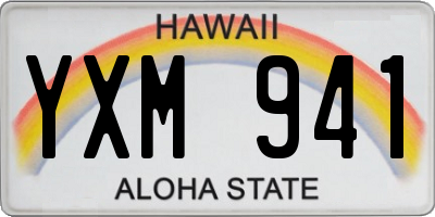 HI license plate YXM941