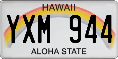 HI license plate YXM944