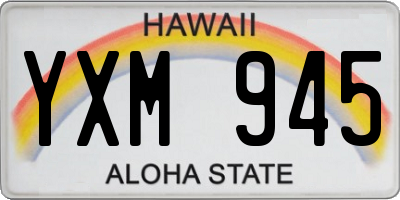 HI license plate YXM945