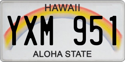 HI license plate YXM951