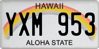 HI license plate YXM953