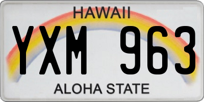 HI license plate YXM963