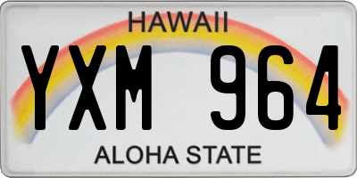 HI license plate YXM964