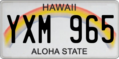 HI license plate YXM965