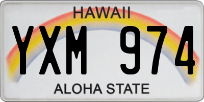 HI license plate YXM974